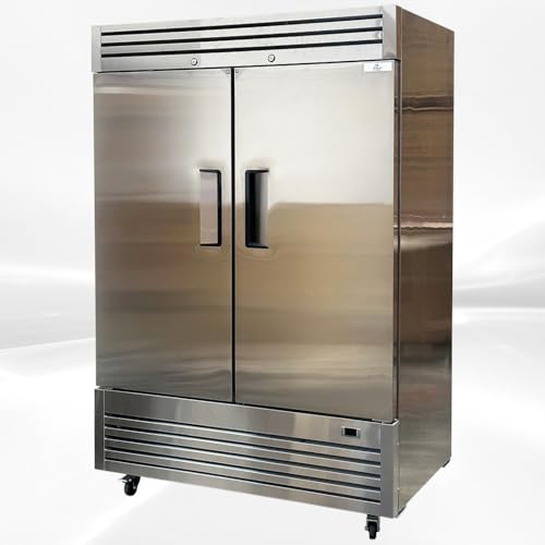 Commercial Refrigerator 2 doors Stainless Steel Solid 54" Width, Capacity 43Cuft, 110V for Restaurant Kitchen Cooler Fridge, NSF Certified