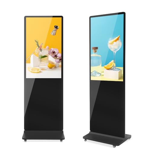 QIXZOCV MWE 43 Inch Indoor Floor Standing Digital Signage Advertising Display Kiosk LCD Screen Commercial Totem Android System Vertical Poster with Auto Media Player