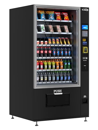 KoolMore Non-Refrigerated Snack Vending Machine with 60 Slots, Credit Card Reader, and Bill acceptor with 22 Inch Touch Screen in Black (KM-NRVMCB-50)