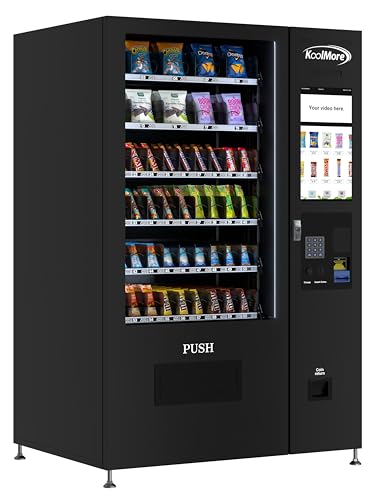 KoolMore Non-Refrigerated Snack Vending Machine with 60 Slots and 22 Inch Touch Screen with Bill Acceptor in Black (KM-VMNT-50-B)